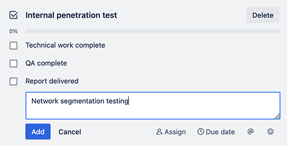 Add an item to a checklist
