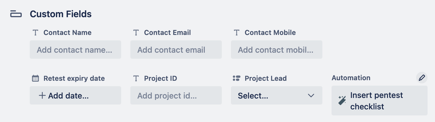 Insert pentest checklist button
