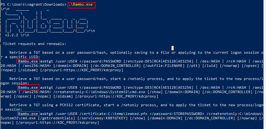Rubeus being being renamed to Bambu
